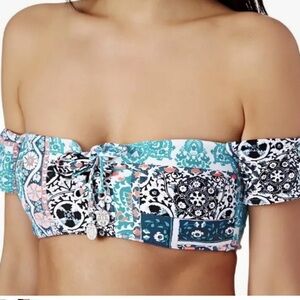 SEAFOLLY Women’s Off The Shoulder Silk Market Bahama Bikini Top